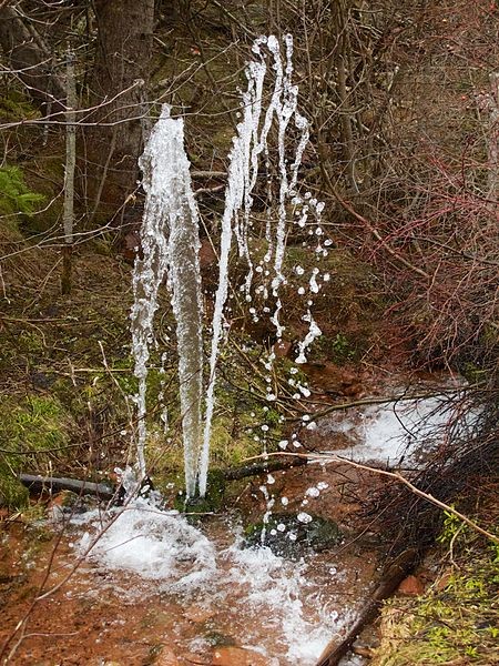 An artesian well located near Clark’s Pond in Pisquid, Prince Edward Island (Province of Canada). The photo was taken in late April following an especially snowy winter, approximately four weeks after the start of the snowmelt by Nikbro. Credit: Wikipedia. Nikbro (talk).      