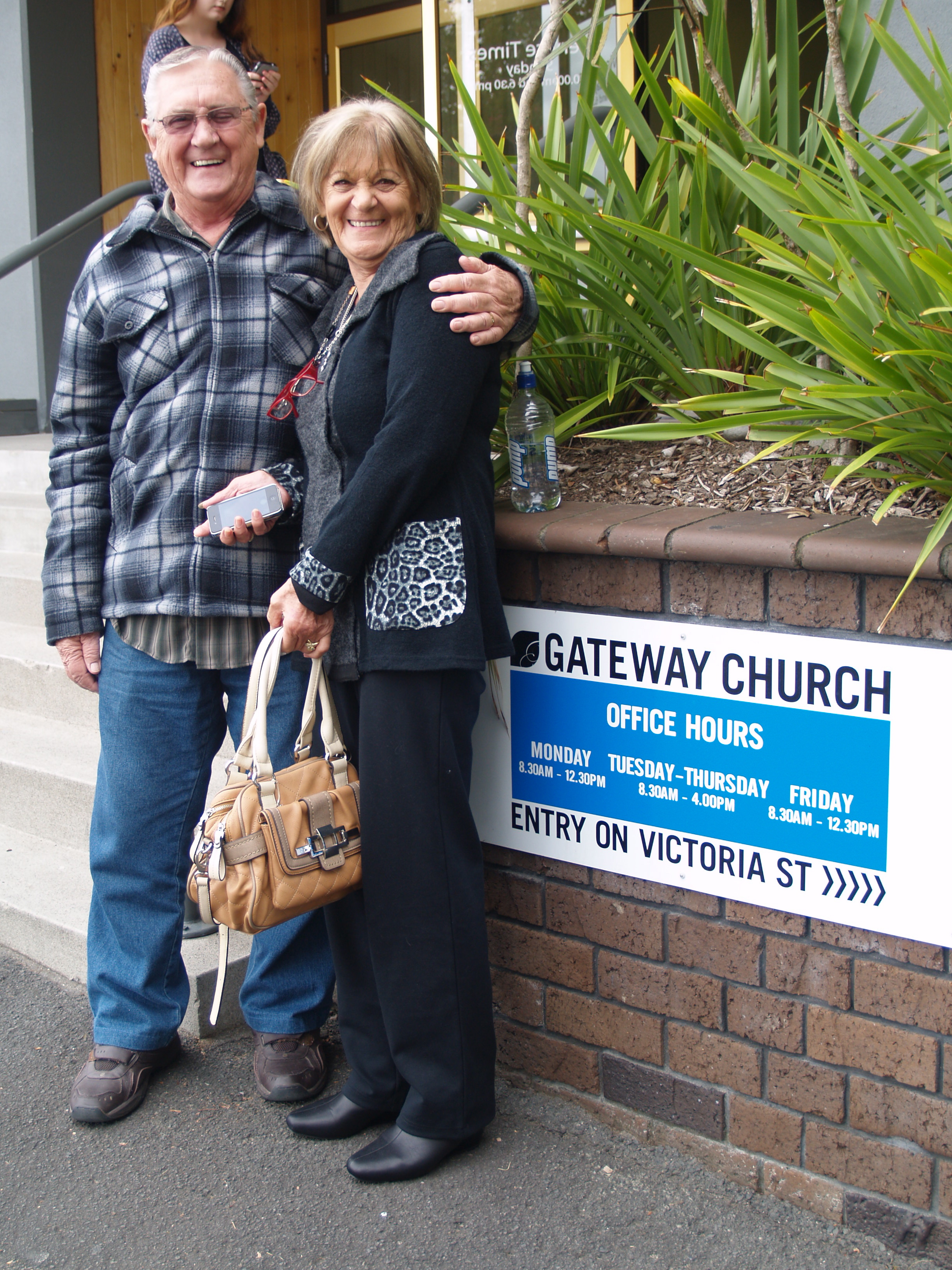 Mum Nena and husband Charles at Gateway Church - Hamilton, New Zealand (April 2015). Credit: William Van Zyl